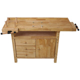 Wood Workbench - Wooden Workbench for Garage Workshop and Home W46594607