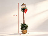Set of 2 Festive Snowy Lamp Post with Antique Flowerpot Base, Easy Assembly Waterproof Christmas 13133334