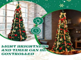 7 FT Fully Decorated Pre-lit Christmas Tree, Pop Up Artificial Xmas Tree with 200 Warm Lights Remote 44326219