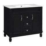 36'' Bathroom Vanity with Top Sink, Modern Bathroom Storage Cabinet with 2 Soft Closing Doors and 2 N710P230231B