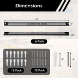 Silver Magnetic Tool Organizer Strips - Carbon Steel Construction, Ideal for Clutter-Free 85942664