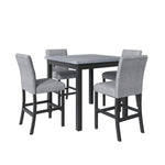 ZUN 5-Piece Counter Height Dining Set Wood Square Dining Room Table and Chairs Stools w/Footrest & 4 80112273