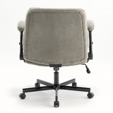 Chair with Wheels and Flip Arms-Comfy Fabric Cross Legged Office Chair with Thick Cushion&Wide Seat, 43759200