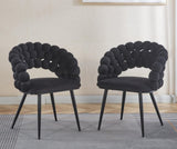 Black Modern chair with golden color iron tube legs, soft cushions and comfortable W234P271319