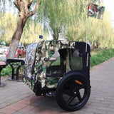 ZUN Camouflage Foldable Bicycle Trailer Bike Trailer for Camping Pet Dog Cat Luggage Carry 97660378