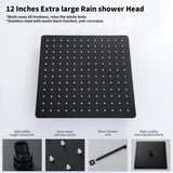 Male NPT Bathtub Shower Faucet Set, Waterfall Tub Faucet with 12-Inch Matte Black Rain Shower Head 54768134