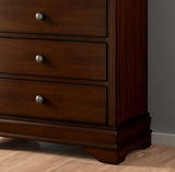Louis Philippe Style 1pc Chest of Drawers Brown Cherry Finish Okume Veneer Bedroom Furniture B01146480