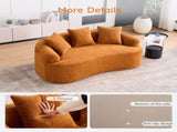 LY-025S Curved Loveseat Orange Full Compression Sponge Sofa, 30D Chenille No-Assembly Compact Sofa W2231P261292