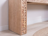 Rustic Wood Console Table with Natural Logs 62" Entryway Table, Narrow Sofa Table, Hallway W2729P298163