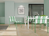 Holiday - 4-Pack Modern Striped Color Block Chairs - Waterproof PP Seat & Sturdy Metal Legs, W3450P447386