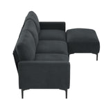 ZUN [New] 103.5*59" Modern L-shaped Sectional Sofa, 4-seat Velvet Fabric Couch Set with 23013217