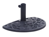 20 lbs Black Half Round Rose Pattern Outdoor Patio Umbrella Base umbrella Stand for Patio, Yard, 45600899