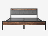 Queen Size Bed Frame, Storage Headboard with Charging Station, Solid and Stable, Noise Free, No Box 81172489