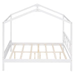 ZUN Full Size Wood House Bed with Storage Space, White 76481310