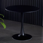 ZUN Black Round Table, Modern Dining Table, MDF Top and Steel Base Tulip Round Kitchen Table, Mid W2641P212234