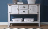 48'' Solid Wood Sideboard Console Table with 2 Drawers and Cabinets and Bottom Shelf, Retro Style W120270249