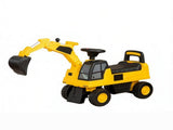 Yellow Toddler Excavator Toy Anti-Tip Design, Manual Shovel, Horn, Hidden Storage 76379800