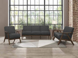 Modern Home Furniture Dark Gray Fabric Upholstered 1pc Accent Chair Cushion Back and Seat Walnut B01172867