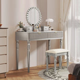 Luxury Vanity Desk with Round Mirror,Height-Adjustable, Stylish Dressing Table Set, 4 Drawers & N844P262897S