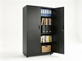 73 Inch Heavy Duty Mobile Steel Storage Locker Cabinet with Keys, Multi-Height Customizable Shelves 36903983