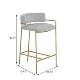 Grey and Gold Low Back Upholstered Stool B062P145562