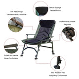 ZUN Camping Lounge Chair, Portable Folding Reclining Camping Chair with Adjustable backrest for Indoor 99685219