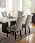 ZUN Attractive Set of 2pc Side Chairs Dining Room Furniture Gray Flannelette Seat Nailhead Trim Kitchen B011P246253