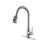 Single Handle High Arc Pull Out Kitchen Faucet,Single Level Stainless Steel Kitchen Sink Faucets W2287141941