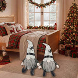 2 PCS Set Christmas Gnome Figures Dcor 10.2x5.5x23.5 inches, Featuring Fabric Sitting Gnomes with 32892440