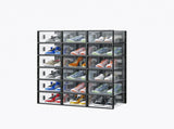 Black Small 18-Piece Shoe Storage Box Set 33x23x14cm, Plastic Mesh & Stackable Design 27129461