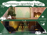 Set of 2 Lighted Metal Christmas Tree Yard Decorations, Pre-lit Holiday Decor with 150 Green and 05324833