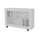 FM FURNITURE Cowlic Console Table in Melamine with Open Storage. White B128P283285