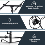 16ft Lift Drywall Panel Hoist Jack for Ceiling - Black W1550104608
