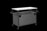 Large bar cart,Outdoor Kitchen Wicker Island Rolling Cart & Storage Cabinet, Wheels and Stainless 69148340