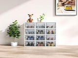 12-Piece Medium White Plastic Mesh Shoe Box Set - 35.00*25.00*19.00cm, Modular Design for Home 57203407