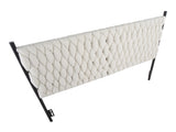 Queen Size Headboard in Black Metal and Cream Sherpa Fabric B202P223759