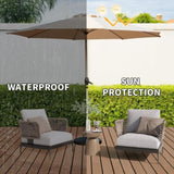 ZUN 10FT Patio Umbrella, Outdoor Table Umbrella with Push Button Tilt and Crank, UV Protection W1859P195942