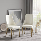 Modern PU sponge-filled dining chair, solid wood metal legs, suitable for restaurants, living rooms W1535119452