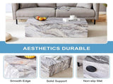 39.37 * 21.65 inch gray marble patterned MDF rectangular coffee table, stable, waterproof and easy W1151P476956
