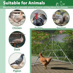 ZUN 10 ft. x 6.6 ft. Large Metal Walk-In Chicken Coop Galvanized Poultry Cage with Roosting Bar Farm Hen W2505P160535