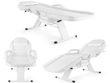 PVC leather, iron frame, 72in, adjustable backrest & leg angle, with tray, facial bed, white 65072189