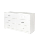 ZUN FCH 6 Drawer Double Dresser for Bedroom, Wide Storage Cabinet for Living Room Home Entryway, White 91140826