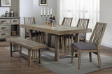 Wooden Side Chairs 2pc Set Padded Fabric-Covered Seats Natural Weathering Look Dining Room Furniture B01151372