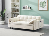 Modern velvet sofa, sofa pull-out bed, small love seat casual sofa with back, with pillow, pockets, W1658P166781