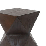 ZUN 14.25" Natural Wood Grain Finish Prismatic Symmetry Concrete Outdoor Side Table with Symmetric N767P192089W