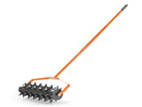 18in Lawn Aerator, Heavy Duty Rolling Aerator Lawn Tool, Manual Lawn Aerator Yard Aerator 56700104