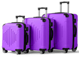 3-in-1 trolley case with 2 corners and diamond stripes - lavender 11690513