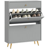 ZUN Gray shoe cabinet with adjustable shoe rack 17428289