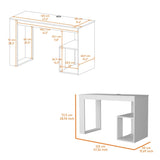 ZUN Crossett Writing Desk , Two Shelves B200P176187