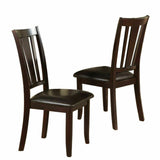Simple Contemporary Set of 2 Side Chairs Brown Finish Dining Seating Cushion Chair Unique Design B01157357